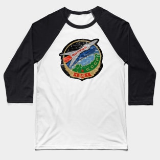 Retro Cosmonaut Mission Badge Baseball T-Shirt